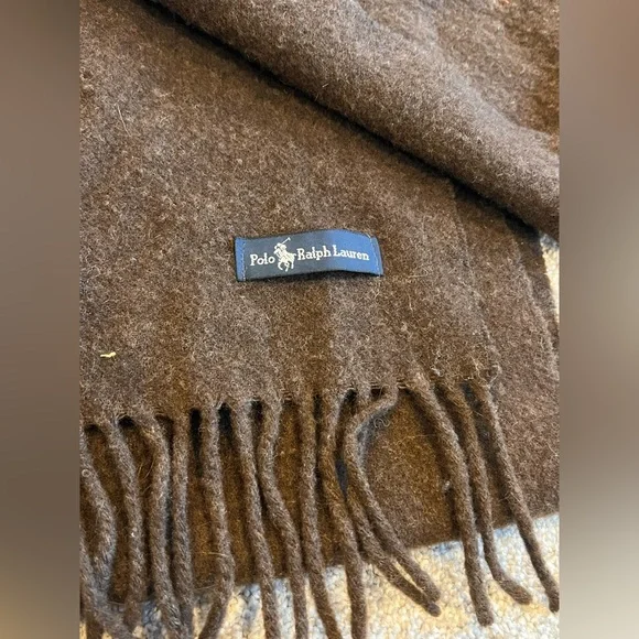 Polo Ralph Lauren Brown Cashmere & Wool Scarf